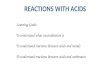 Chemical Reactions With Acids