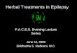 Herbal Treatments In Epilepsy