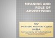 Meaning and role of advertising