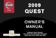2009 QUEST OWNER'S MANUAL