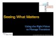 Seeing what matters using the right vision to manage transition - Alan Shalloway