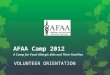AFAA camp 2012 volunteer orientation