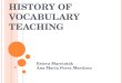 History Of Vocabulary Teaching