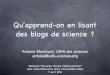 Qu'apprend-on en lisant des blogs de science ?