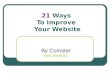 21 Ways to Improve Your Website