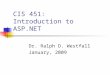 CIS 451: Introduction to ASP.NET