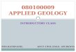 Applied Geology Introductory class