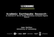 James Smithies Academic Earthquake Research