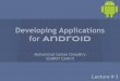 Developing Applications for Android - Lecture#3