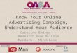 Online Advertising Theatre; Know Your Online Advertising Campaign, Understand Your Audience