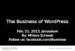 The Business of WordPress - WordCamp Jerusalem 2013