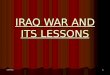 Iraq war and its lessons  2003