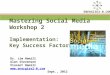 Mastering Social Media Workshop: Implementation, Key Success Factors
