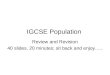 Igcse Population Change Review