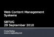 Introduction to Web Content Management