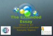 Extended essay overview