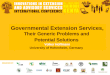 Governmental Extension Services, their Generic Problems and Potential Solutions