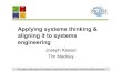 Applying systems thinking & aligning it to systems engineering