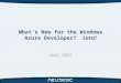 What's New for the Windows Azure Developer?  Lots!!