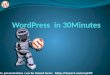 Word press in 30 minutes