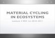 Lecture 4  material cycling 1 st 2010-2011