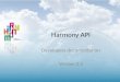Harmony API developers documentation (version 2.2)