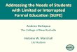 Addressing the Needs of Students with Limited or Interrupted Formal Education (SLIFE)
