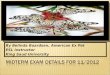 Midterm exam details for 11 12