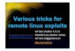 various tricks for remote linux exploits　 by Seok-Ha Lee (wh1ant)