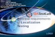 Principal requirements to localization testing