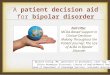 An MCDA-based patient decision aid for patients with bipolar disorder