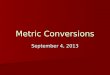 Metric conversions 2010