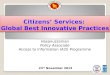 Innovation Workshop: Global Best Innovative Practices in Citizen Services
