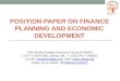 Position paper on finance planning and economic development