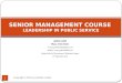 Leadership in the Public service