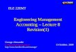 Engineering Management Accounting – Lecture 8