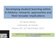 Developing student learning online in History: research, approaches and their broader implications