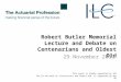 ILC-UK/Actuarial Profession Robert Butler Memorial Lecture, in partnership with Age UK and JRF
