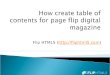 How create table of contents for page flip | Flip HTML5