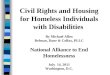 3.9 Civil Rights and Housing for Homeless Individuals with disabilities