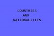 Nationalities Countries