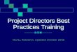 Project Director Best Practices Training