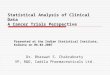 Statistical analysis of clinical data isi 30 01 07