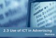 2.3 use of ict in advertising