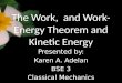 work energy theorem and kinetic energy