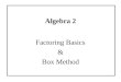 Factoring and Box Method