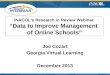 iNACOL Research Webinar: Using Data to Improve Management of Online Schools