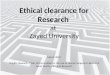 Research Ethical Clearance 2010