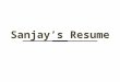 Sanjay’S Resume
