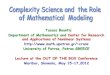 OBC | Complexity science and the role of mathematical modeling